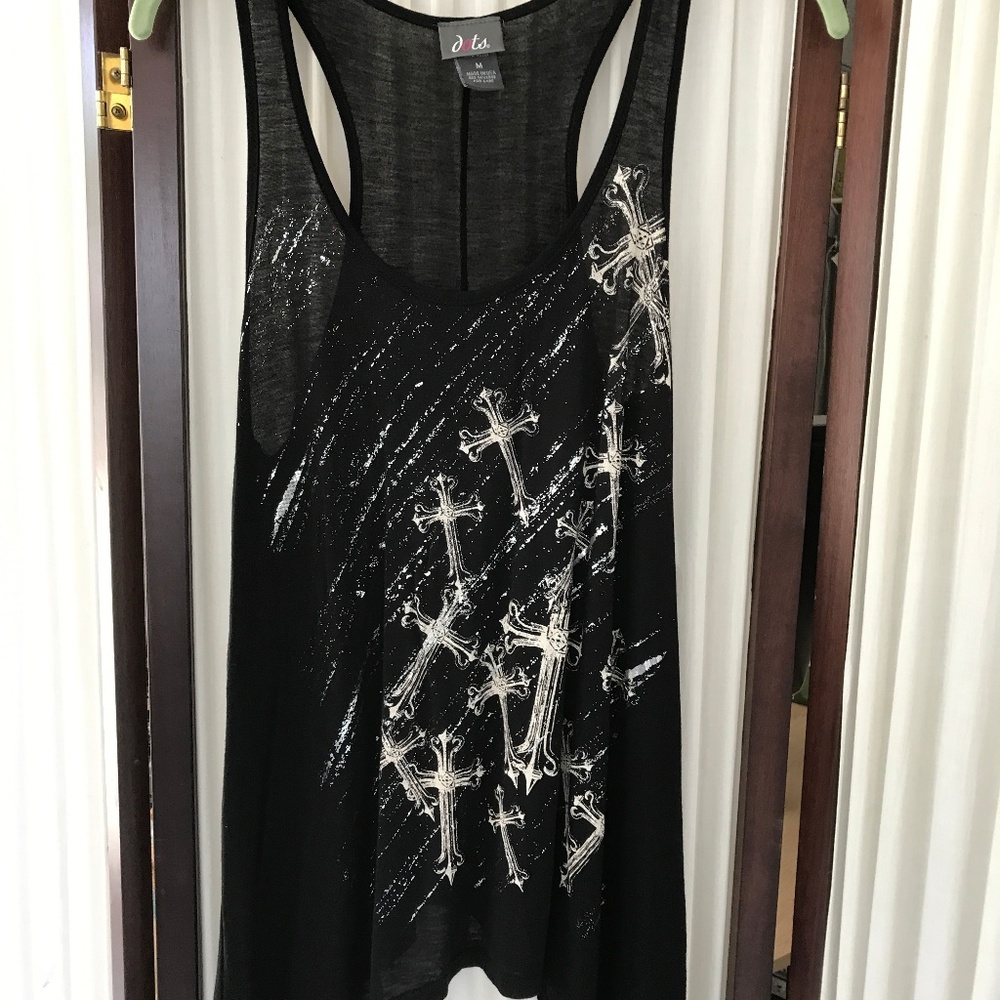 Dots Black Tank Top Size M